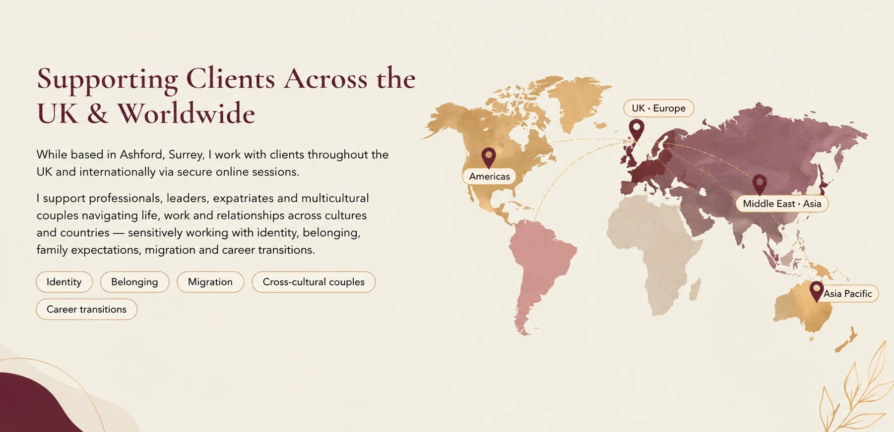 Supporting Clients Across the UK and Worldwide map